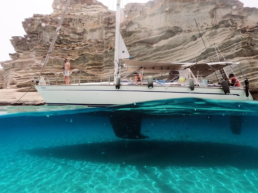 Adamantas: Full-Day Milos & Poliegos Boat Tour with Meals - Where You Meet: Quick Walk from Milos Main Port (Adamantas)