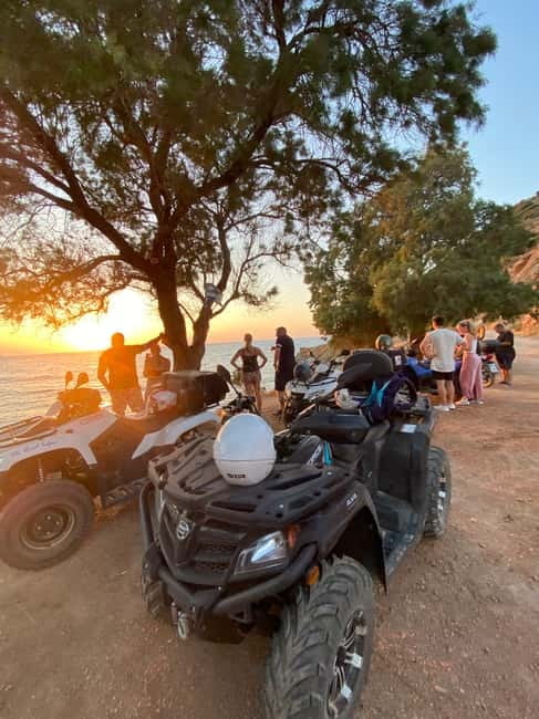 Agia Pelagia: Sunset or Morning Quad Tour & Ghost Town Visit - The donkey road descent to Fodele: olive groves, then sea air