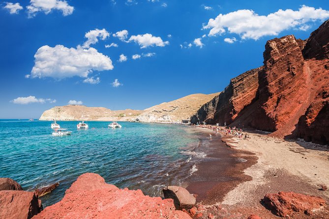 Archaeological Bus Tour to Akrotiri Excavations & Red Beach - Perissa Black Sand time: swim break and practical food options