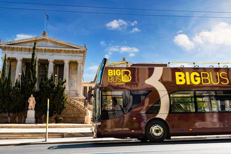 Athens: Big Bus Hop-on, Hop-off Tour by Open-Top Bus - Route Map Logic: Red for Athens, Purple for Piraeus, Green for the Riviera