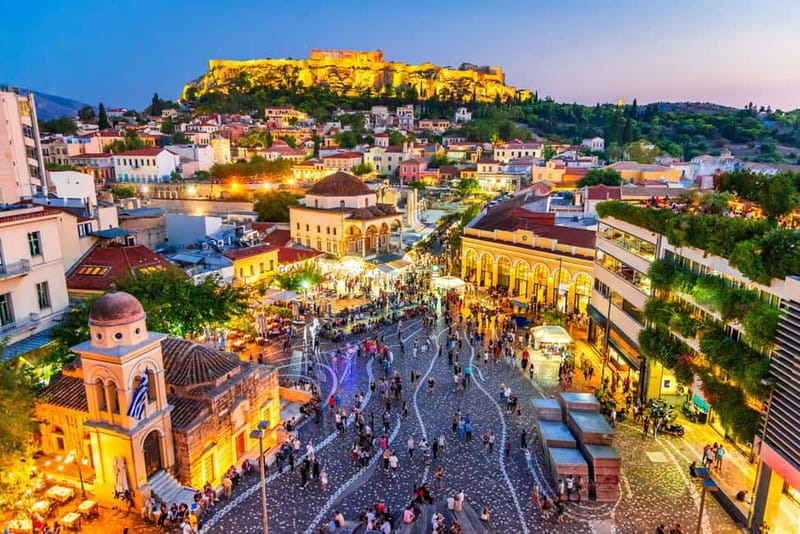 Athens: Big Bus Live-Guided Night Tour by Open-Top Bus - Temple of Hephaestus and the Ancient Agora area