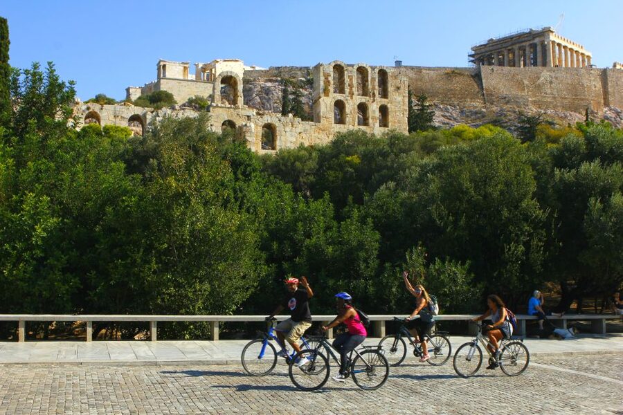 Athens: City Bike tour with Acropolis Visit Option - Temple of Olympian Zeus and Hadrian’s Arch, the quick “wow” opener