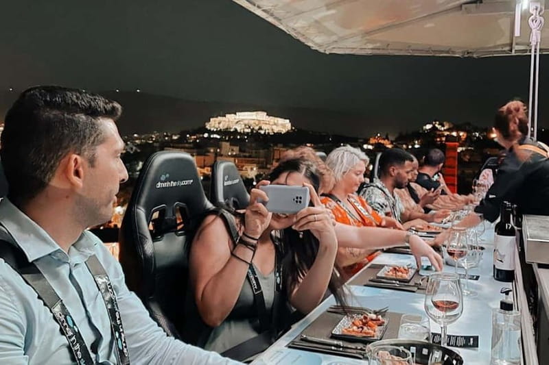 Athens: Dinner in the Sky Experience - Your 1.5-hour sky dinner flow: welcome drink, four courses, and unlimited drinks