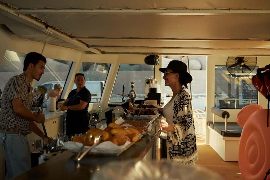 Balos & Gramvousa Catamaran Trip: Meals, Drinks & Transfer - Life onboard the luxury catamaran, where comfort and fun actually show up