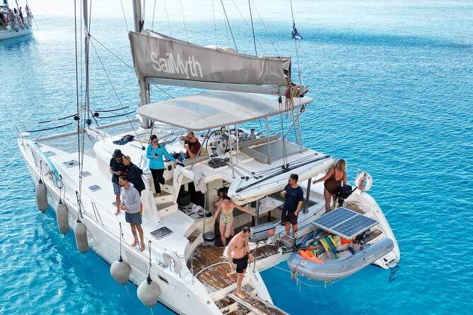 Best of Milos and Poliegos Catamaran snorkelling Cruise with BBQ - The Value Story: BBQ Lunch, Open Bar, and Snorkel Gear Included