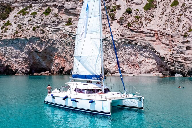 Catamaran Full-Day of Milos and Poliegos With Lunch & BBQ - Gerakas: Another Long Swim Window for Cooling Off