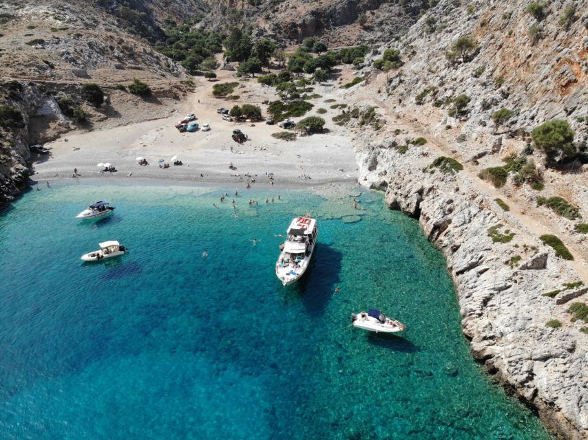 Chania: Menies Beach & Chironisia Bay Cruise with Snorkeling - Key highlights before you go