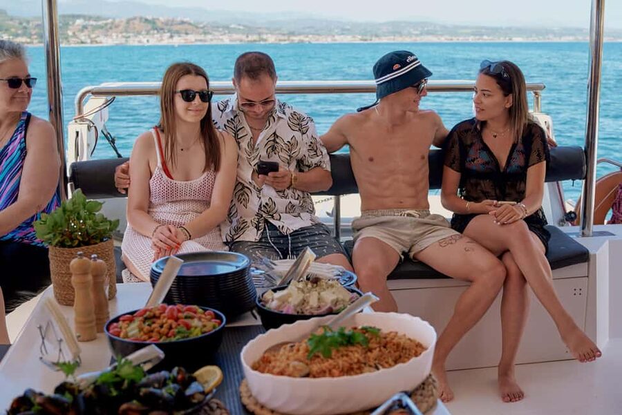 Chania: Morning Catamaran Cruise with Premium Lunch & Drinks - Getting on and off: drop-offs and how the route affects you