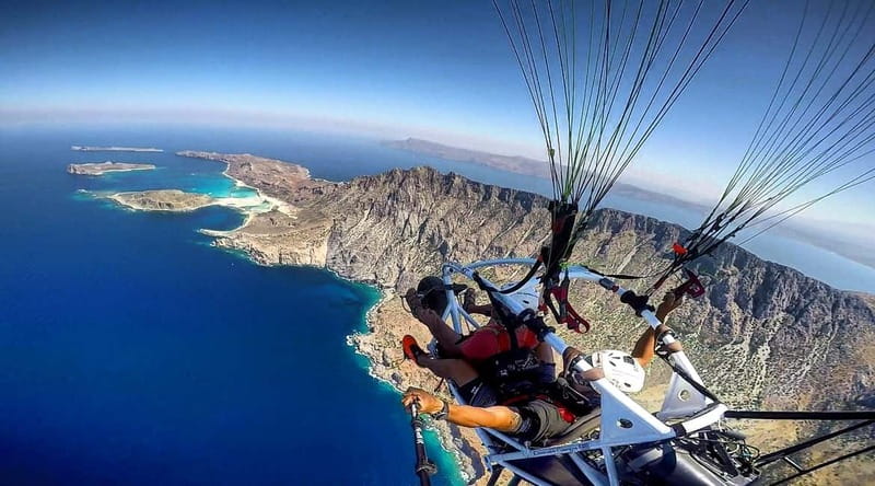 Chania: Paratriking Experience with a Professional Pilot - Your 15-minute flight plan, from meeting point to landing