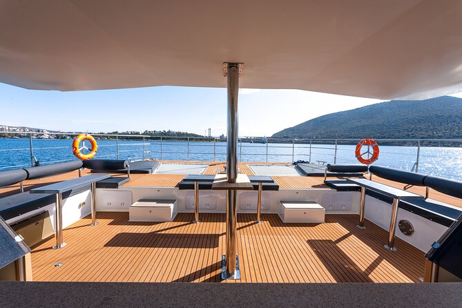 Comfort Max Catamaran Caldera Cruise with BBQ and Drinks - Route map in plain English: volcano zone, Indian Rock, Venetian Lighthouse