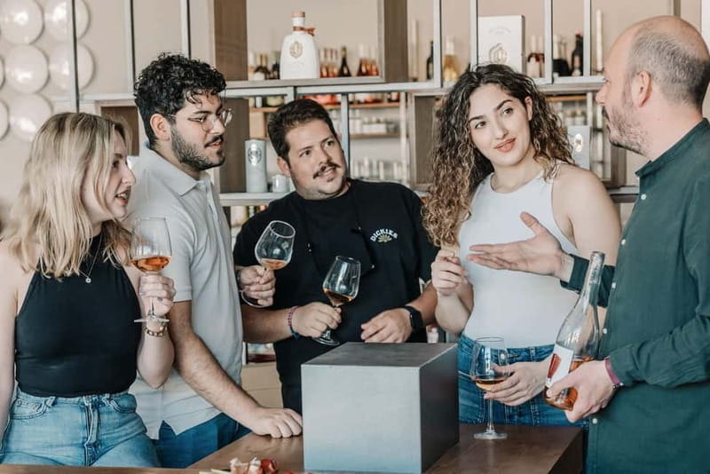 Corfu: Wine Tasting with 5 native grape varieties. - The food pairing: Greek cheese, cold cuts, olives, and bread