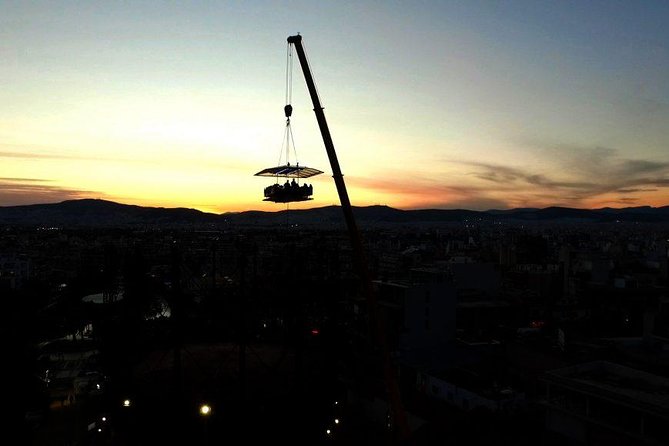 Dinner in the Sky Athens - Harness, safety checks, and getting seated above Athens