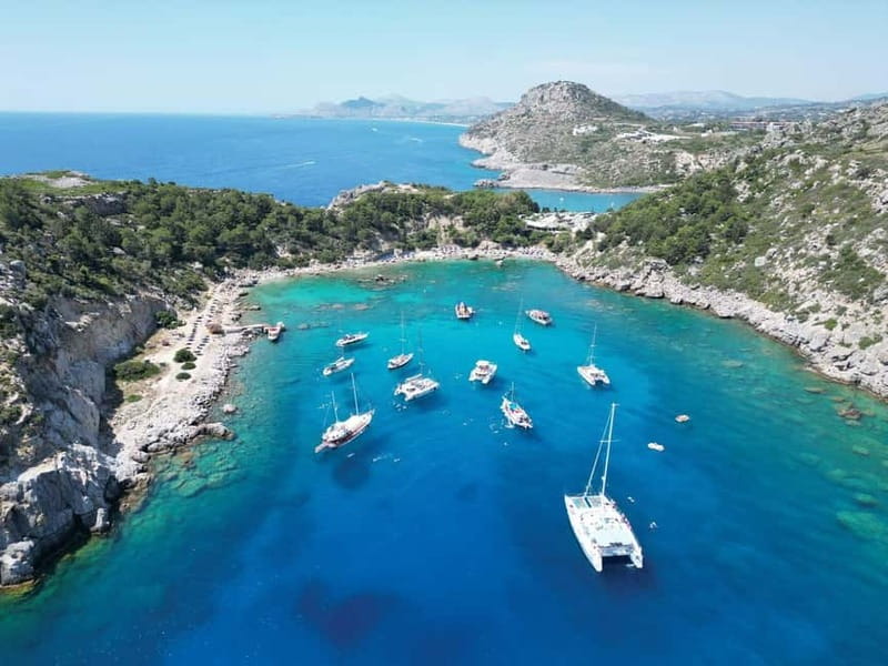 Faliraki: Boat Trip to Afandou Caves, Anthony Quinn & Ladiko - Ladiko Bay and the 200-Meter Underwater Cliff