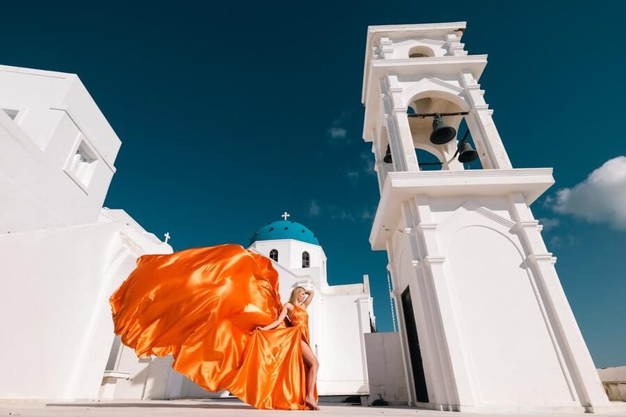 Flying dress Photoshoot in Santorini with Hotel Pickup - Practical Tips So Your Photos Look Like You Hired a Pro (Because You Did)