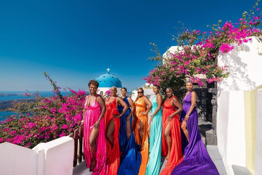 Flying dress Photoshoot in Santorini with Hotel Pickup - Skip the Line, Keep It Private, and Stay in Control
