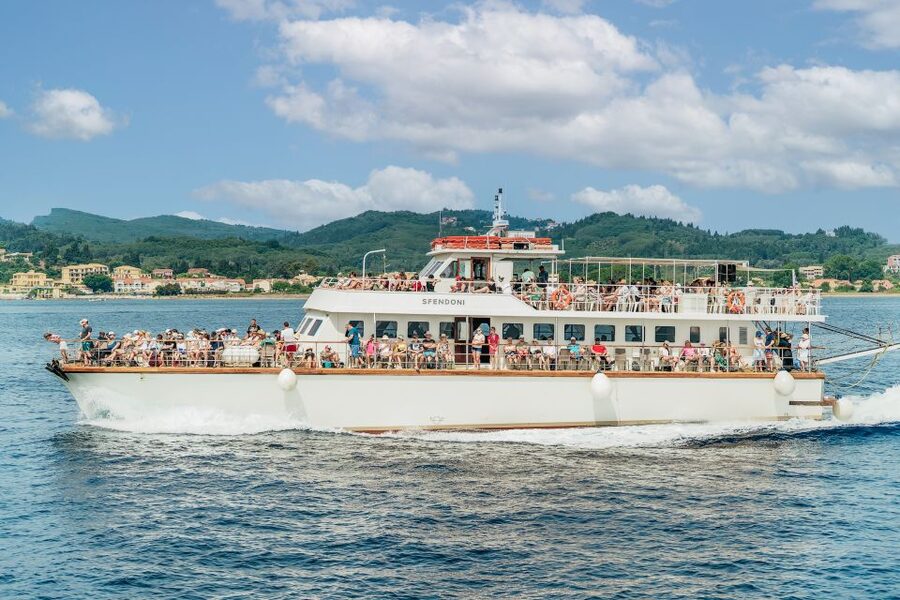 From Corfu Island: Antipaxos & Paxos Blue Caves Boat Cruise - Lakka village time: where your land break actually matters