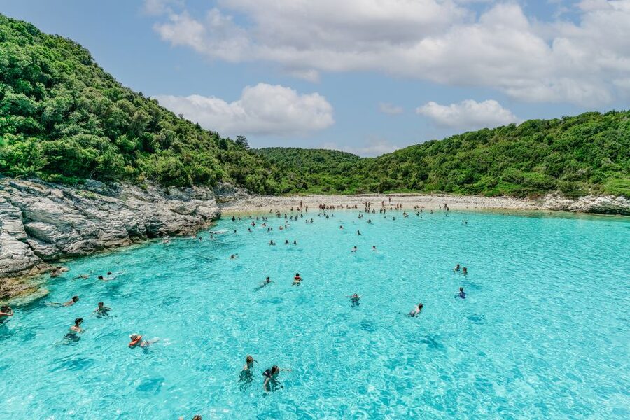 From Corfu Island: Antipaxos & Paxos Blue Caves Boat Cruise - Blue Caves of Paxos: the photo moment, plus real cave cruising