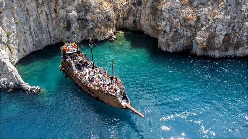 From Kos:A full day cruise in the newest luxury vessel! - Your 7-hour itinerary: from Pserimos to Vathy, Kalymnos, Plati, and a surprise stop
