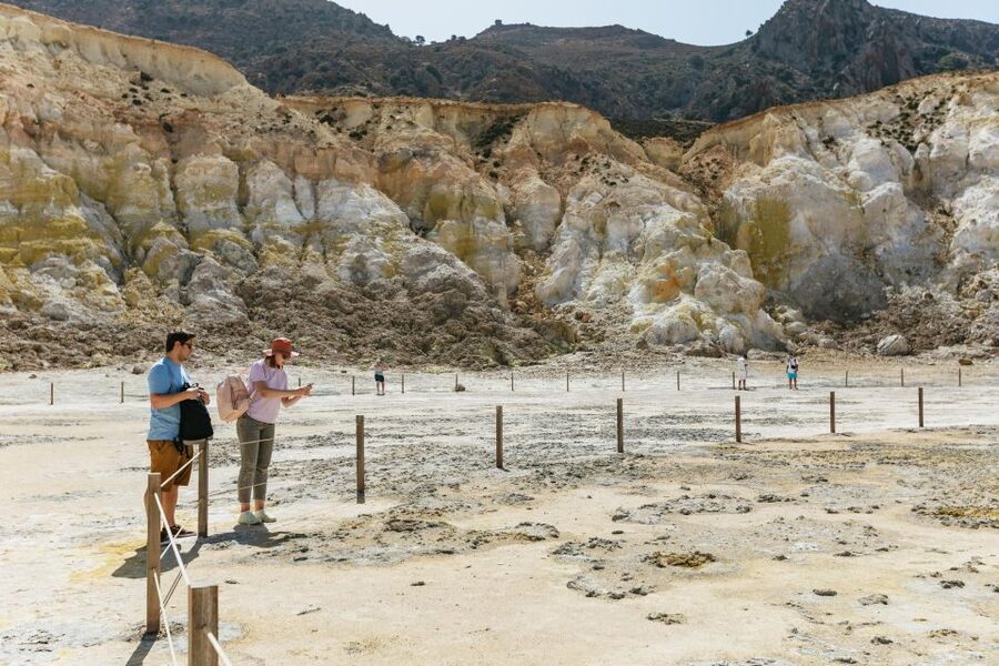 From Kos: Nisyros Island Volcano and Panagia Spiliani - Entering the crater: steps, smell, and the €5 fee that matters