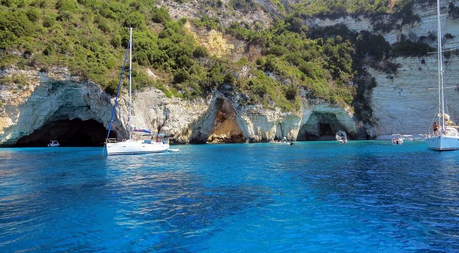 From Lefkimmi: Paxos, Antipaxos & Blue Caves Boat Tour - Blue Caves photo stop: quick, scenic, and best for cameras