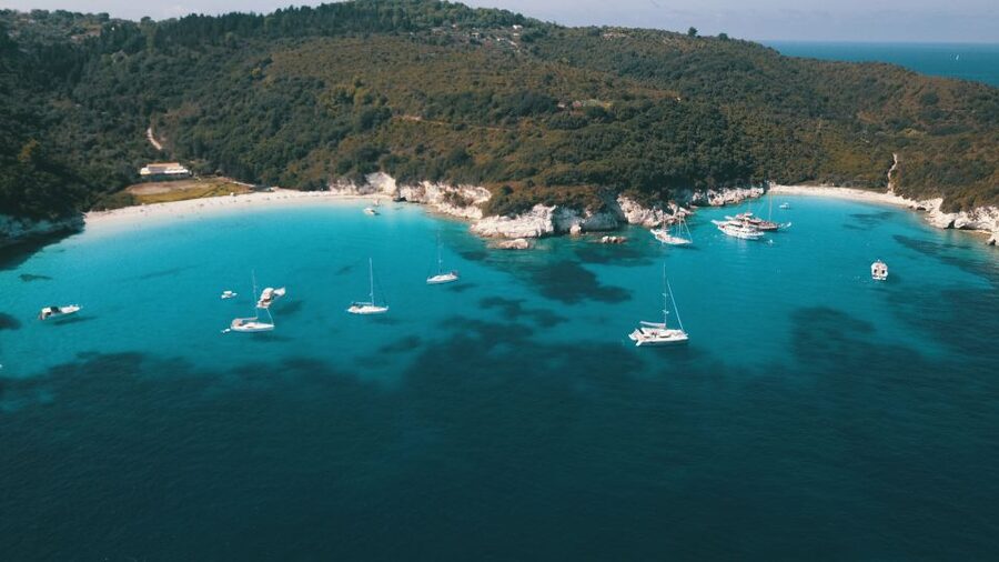 From Lefkimmi: Paxos, Antipaxos & Blue Caves Speedboat Tour - Antipaxos swimming: the clearest break in the day