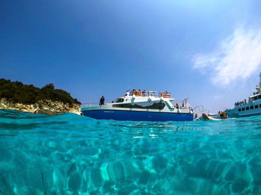 From Lefkimmi: Syvota, Blue Lagoon and Cave Sunset Cruise - Departure from Lefkimmi Port, what’s included on board