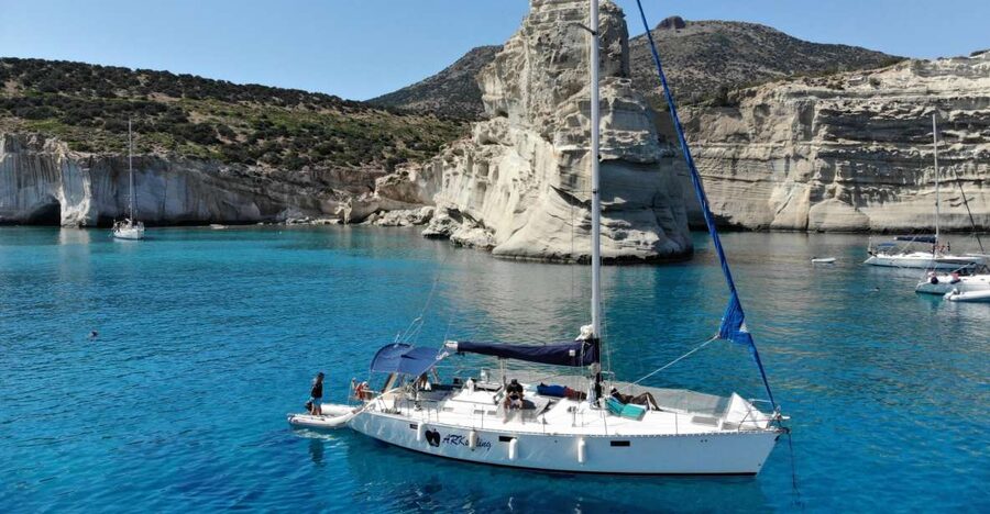 From Milos: Guided Day Cruise to Kleftiko With Lunch - Agathia Bay: Breakfast, Beach Time, and a First Taste of the Blue