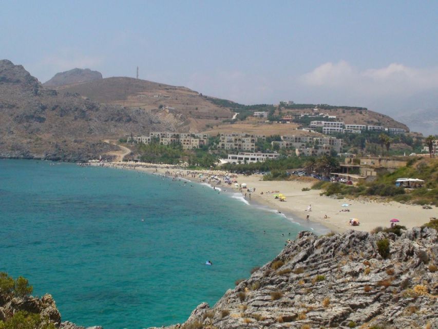 From Rethymno: Kourtaliotiko, Preveli Palm Beach, & Damnoni - Damnoni Beach: your first swim, coffee, and easy seaside reset