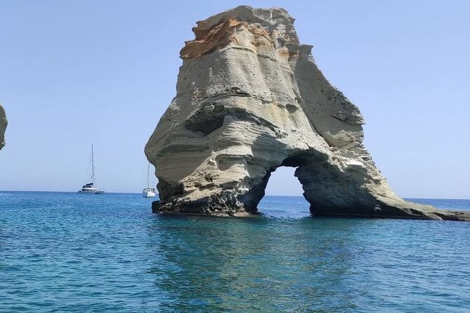 Full day sailing cruise on the West side of Milos island - Agios Ioannis Coves: Colorful Landscape Below the Monastery