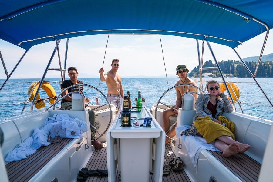 Gouvia: Corfu Island Sailing Trip with Snack and Soft Drinks - Blue Caves on the return: scenic views plus a final water moment