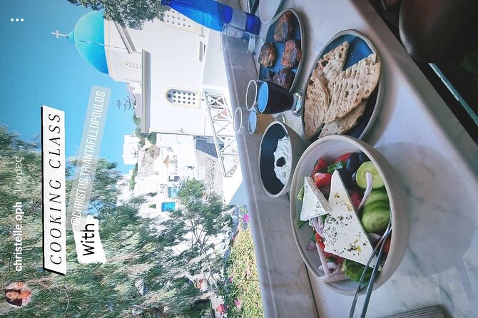 Greek Cuisine Cooking Class in Santorini with Recipes and Wine - Wine and the meal: turning your work into a real Greek lunch or dinner