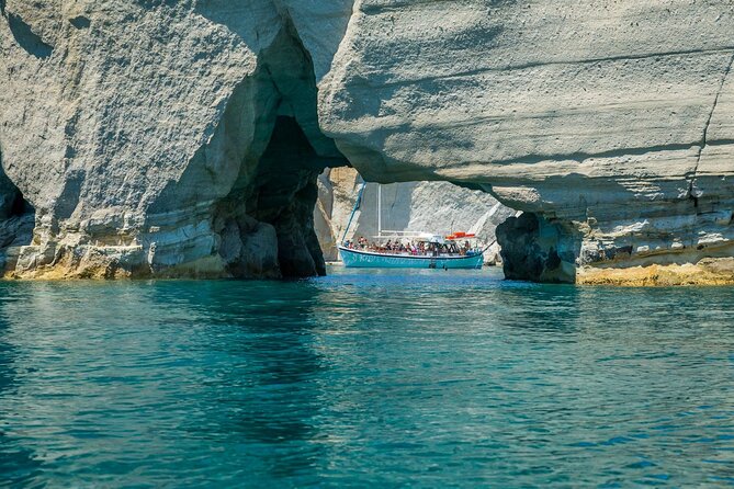 Half Day Boat Tour to Kleftiko Milos - The sailing views between stops: what you get even if you do not swim much