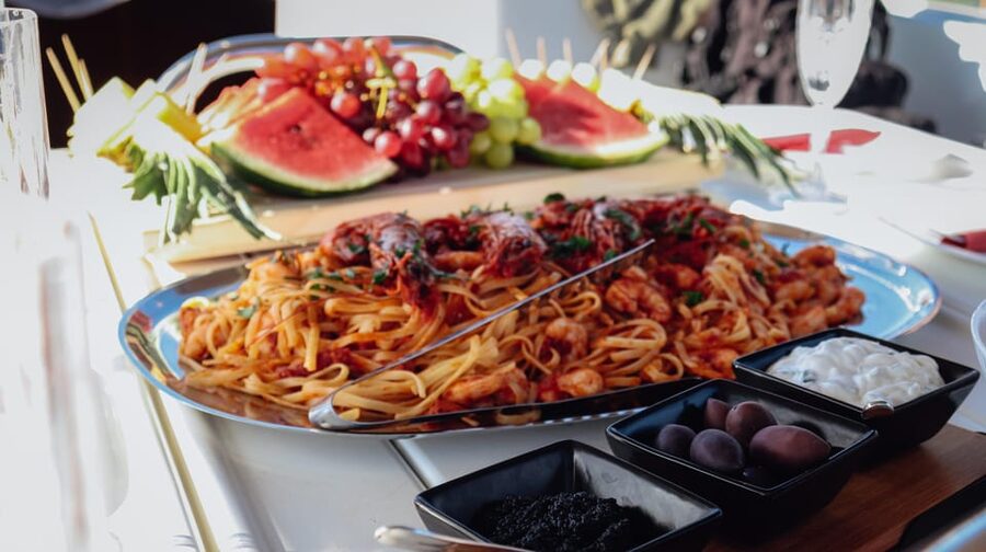 Kolimvari: Sailing Cruise with Meal & Water Activities - The onboard meal: Mediterranean set menu plus dessert fruit