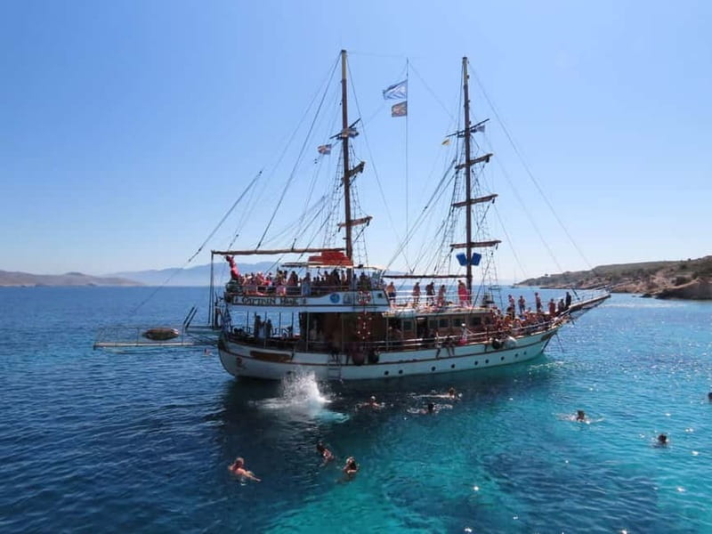 Kos : 3-Island Wooden Ship Cruise w/ Lunch on Captain Hook - Platy Island swim and snorkeling: short water time, make it count