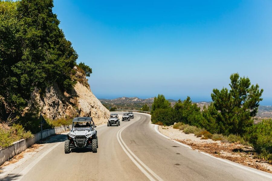 Kremasti: Rhodes 4x4 Buggy Off-Road Tour - Afternoon blue skies versus sunset timing, choose the mood