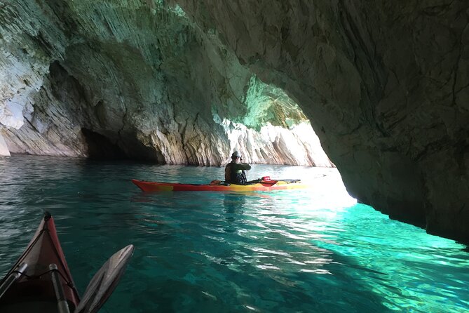 Lefkada Kayak : Explore Blue Cave with a Taste of Greece - Meeting the Blue Cave: Size, Entry, and Swim Time