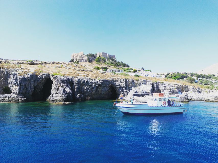 Lindos,Pefkos: All inclusive Swim & Snorkel Boat Cruise - Meeting Point and Transfers: Vlycha Beach, Plus Optional Pickup