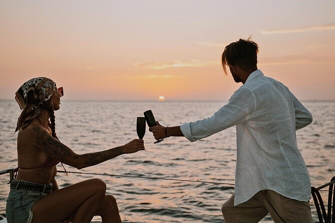 Luxury Santorini Sunset Cruise: Dinner, BBQ, Open Bar, Transfers - Volcano of Santorini hot springs: sulfur-rich water and a full reset