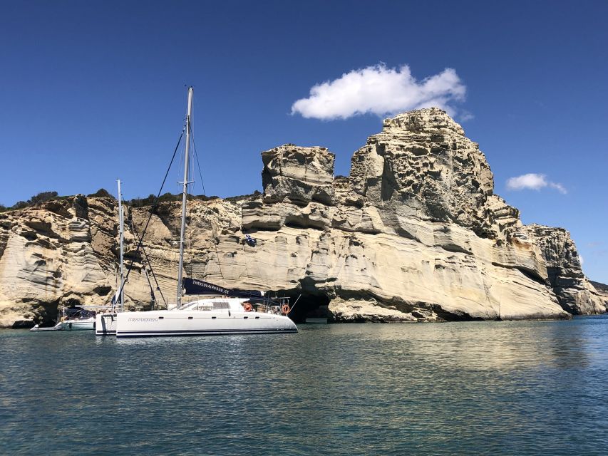 Milos: Full-Day Catamaran Cruise to Poliegos and Kleftiko - Onboard Lunch With Elias and the Drinks That Make the Day Easier
