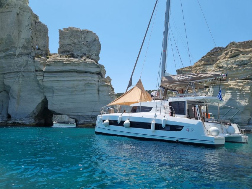 Milos: Full-Day Catamaran Cruise with Food and Open Bar - Breakfast at Kalogries, Then First Real Swim Time