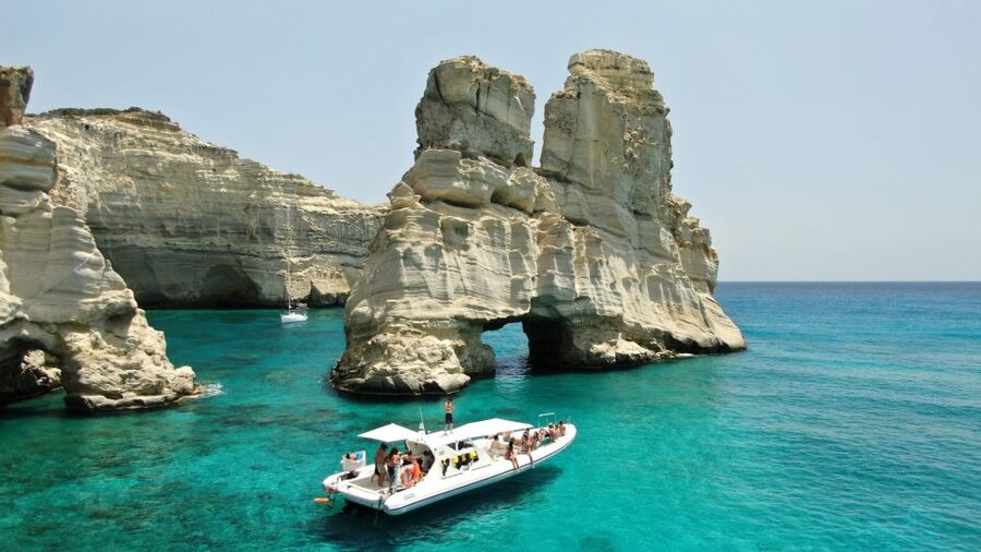 Milos: Half-Day Speedboat Cruise to Klefiko with Snorkeling - South route stops: Gerakas, Kleftiko again, Tsigrado, and Cape Spathi