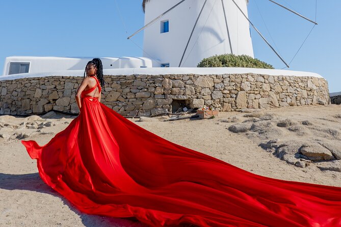 Mykonos Flying Dress Photoshoot - The fitting tent and dress changing: comfort without stress