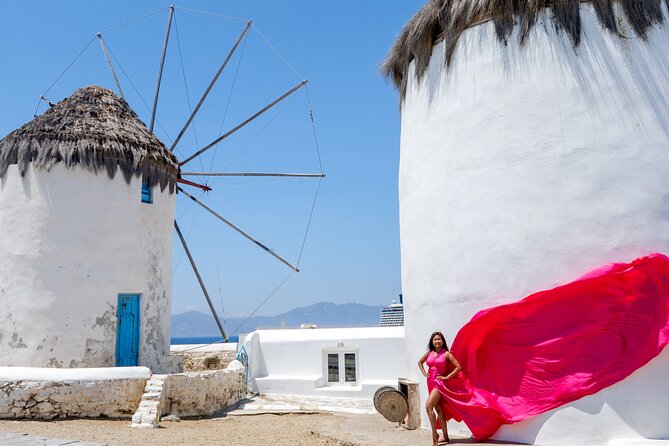 Mykonos Flying Dress Photoshoot - Communication and problem-solving on the day