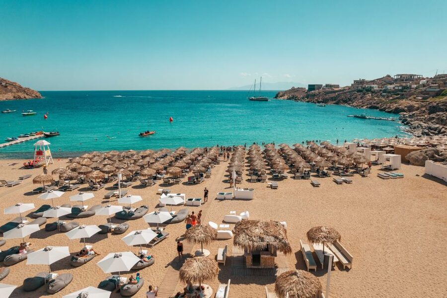 Mykonos: Super Paradise Beach with Sunbed at Thalas Mykonos - Your reserved sunbed day: row choices, timing, and no time limit