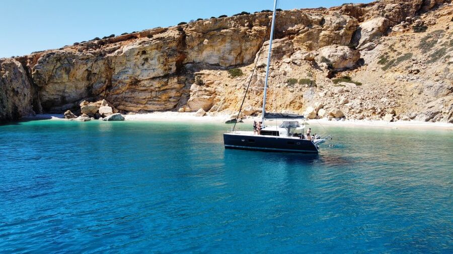 Naxos: Catamaran Cruise with Lunch & Drinks - Lunch on the Aegean: moussaka, yemastes, wine, and vegetarian options