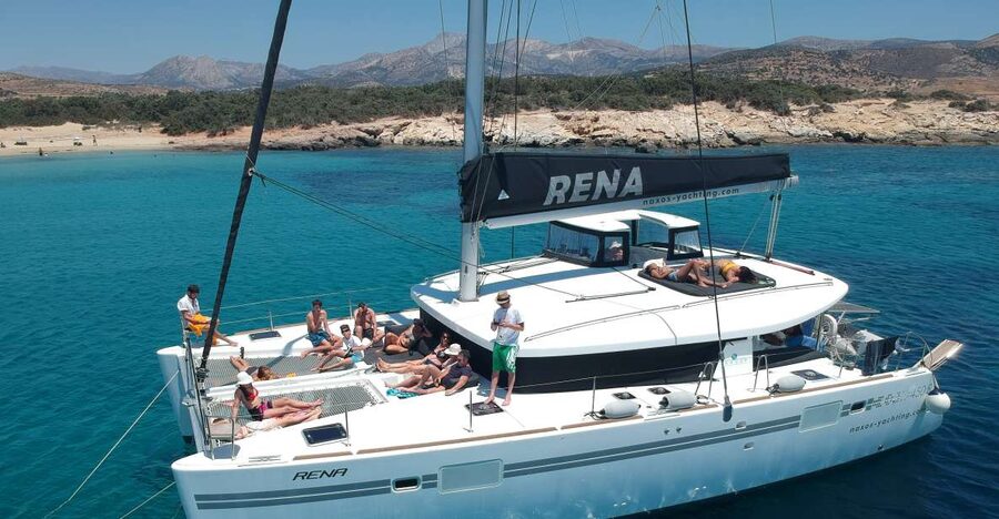 Naxos: Catamaran Cruise with Swim Stops, Food, and Drinks - Lunch on the catamaran: local food, vegetarian options, and drinks that show up