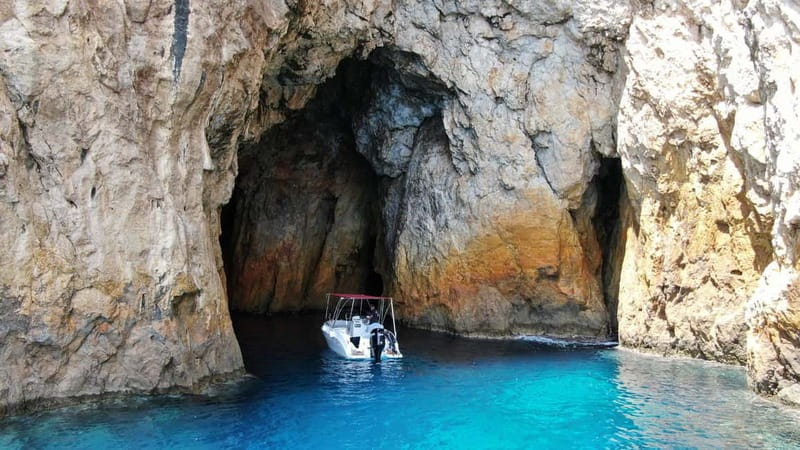 Paleokastritsa: Paradise, Yali Beach & Blue Caves Boat Tour - Your Cave Circuit: Where the Rock Turns to Crystal Clear Blue