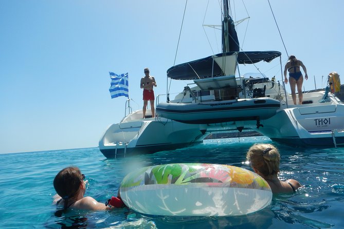 Private CATAMARAN daytrip - Lindos/ Rhodos with Lunch and drinks - The sail along Rhodes south coast: Bay of Navarone vibes with real swim time