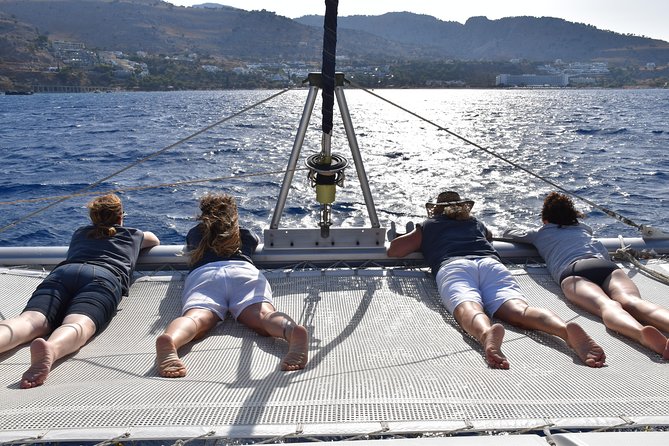 Private CATAMARAN daytrip - Lindos/ Rhodos with Lunch and drinks - Crew names you might meet, and why that affects your day