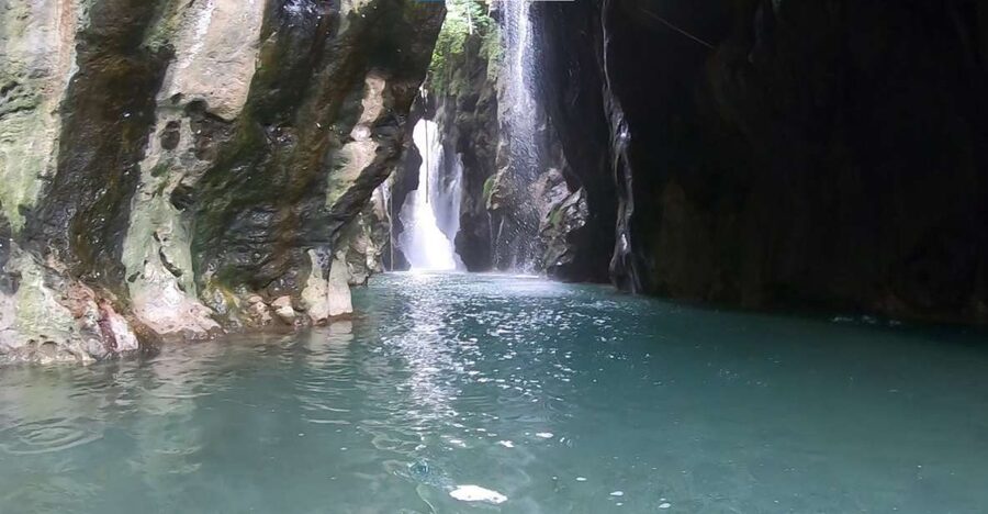Rethymno: Canyoning Tour in the Kourtaliotiko Gorge - Before the fun: stairs to the river source and S. Nicolas Kourtaliotis